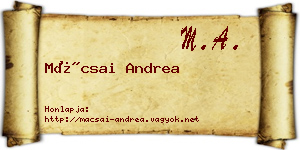 Mácsai Andrea névjegykártya