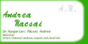 andrea macsai business card