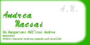 andrea macsai business card